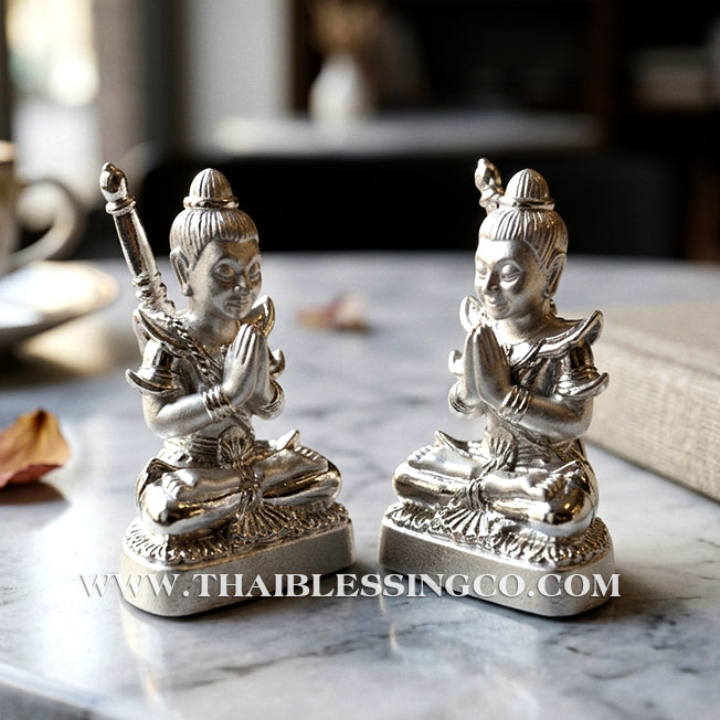 🔱 Khun Phaen San Arkom – "Mon Maha Long" Silver Samlit with Phong Phrai Kuman – Kruba Nuea Rit (2562) – The Supernatural Catalyst for Deep Attraction, Wealth Command, and Mystical Protection!