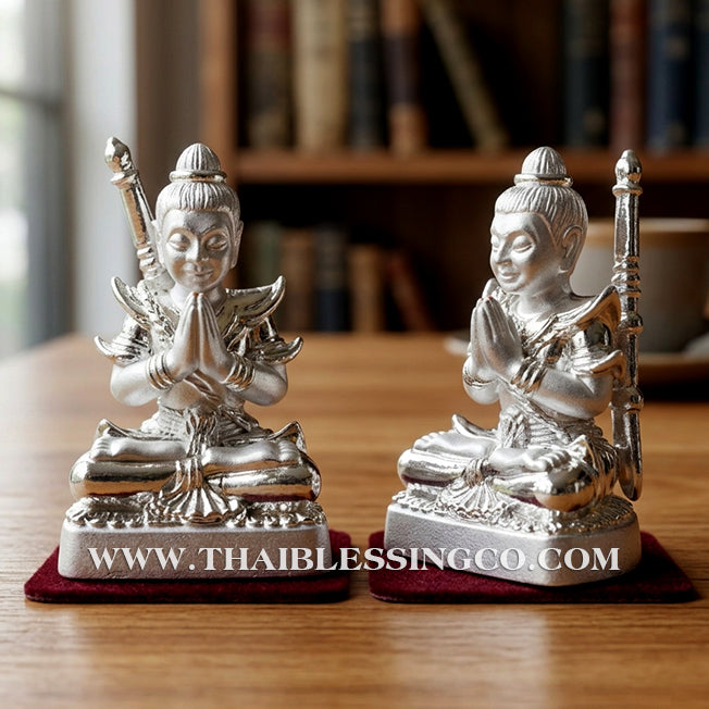 🔱 Khun Phaen San Arkom – "Mon Maha Long" Silver Samlit with Phong Phrai Kuman – Kruba Nuea Rit (2562) – The Supernatural Catalyst for Deep Attraction, Wealth Command, and Mystical Protection!