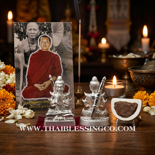 🔱 Khun Phaen San Arkom – "Mon Maha Long" Silver Samlit with Phong Phrai Kuman – Kruba Nuea Rit (2562) – The Supernatural Catalyst for Deep Attraction, Wealth Command, and Mystical Protection!