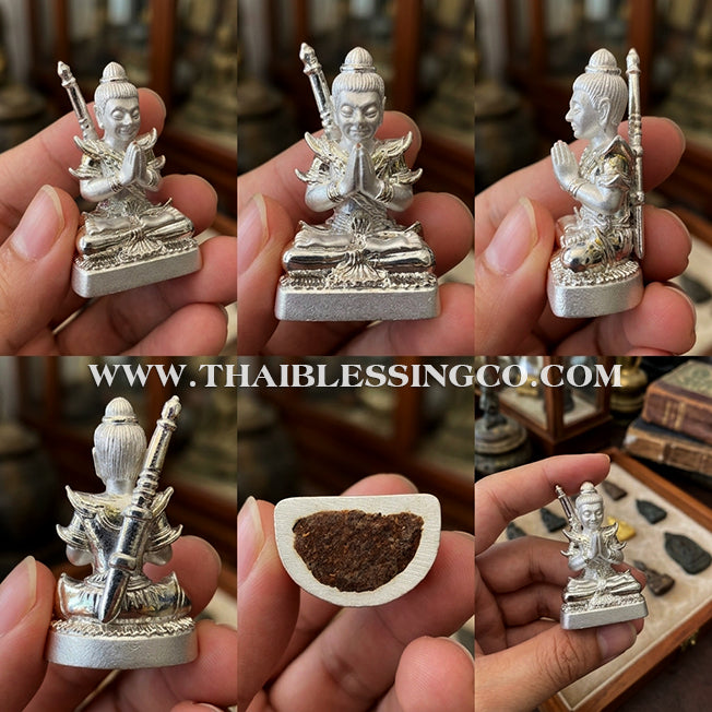 🔱 Khun Phaen San Arkom – "Mon Maha Long" Silver Samlit with Phong Phrai Kuman – Kruba Nuea Rit (2562) – The Supernatural Catalyst for Deep Attraction, Wealth Command, and Mystical Protection!