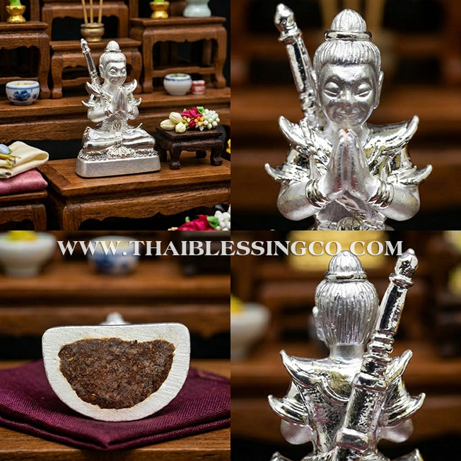 🔱 Khun Phaen San Arkom – "Mon Maha Long" Silver Samlit with Phong Phrai Kuman – Kruba Nuea Rit (2562) – The Supernatural Catalyst for Deep Attraction, Wealth Command, and Mystical Protection!