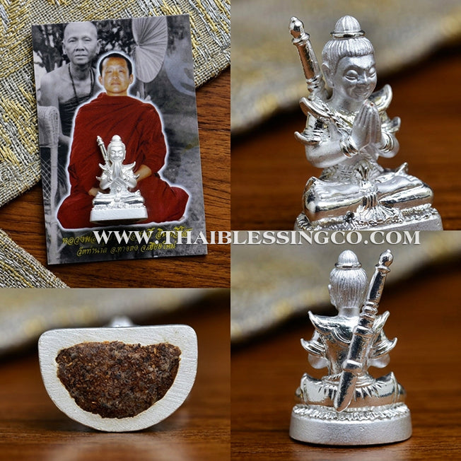 🔱 Khun Phaen San Arkom – "Mon Maha Long" Silver Samlit with Phong Phrai Kuman – Kruba Nuea Rit (2562) – The Supernatural Catalyst for Deep Attraction, Wealth Command, and Mystical Protection!