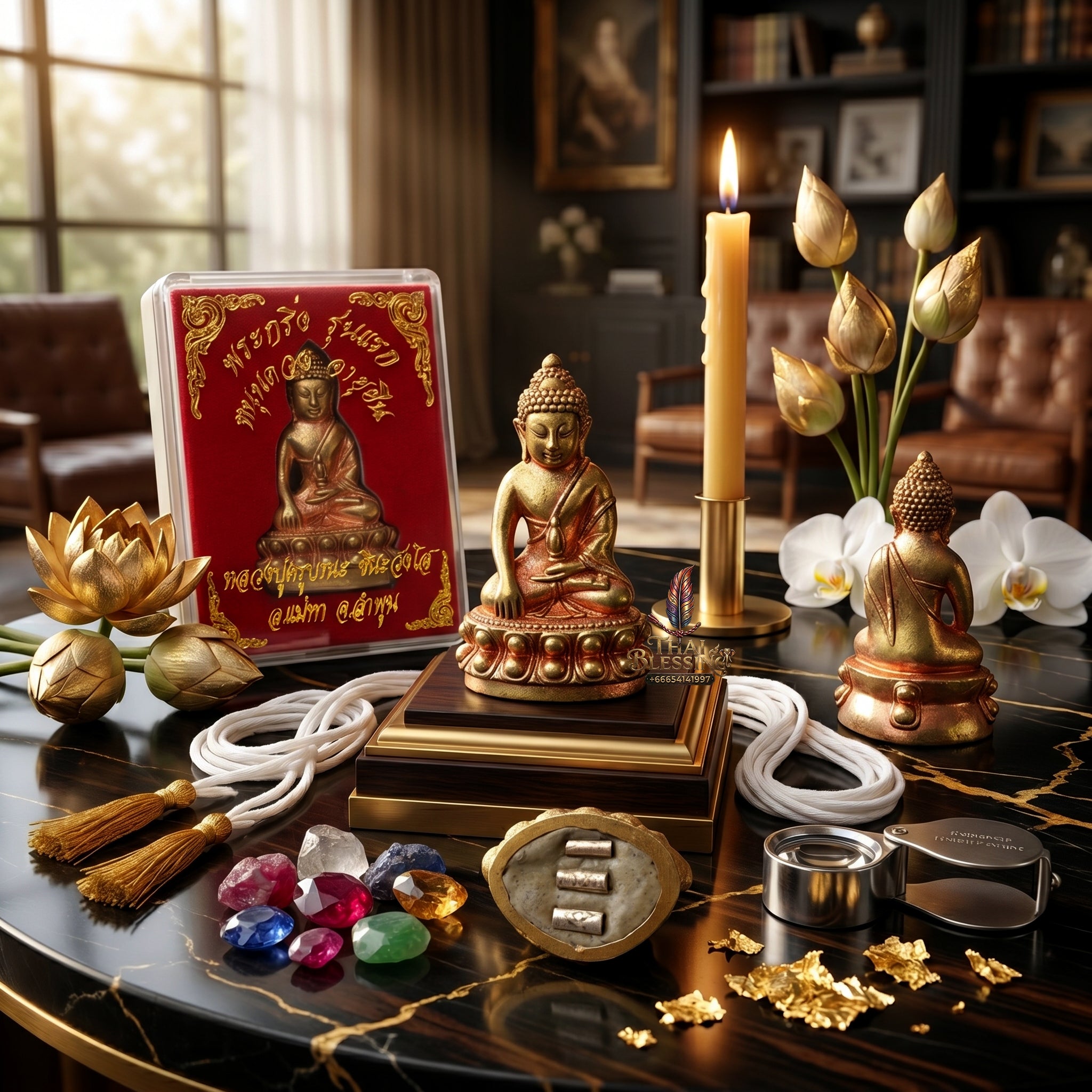 ✨🔔👑 Authentic Thai Amulet Sovereign Resonator - Luang Pu Kruba Na 1st Series Divine Brass Phra Kring, 2016 Legacy Lanna Asset