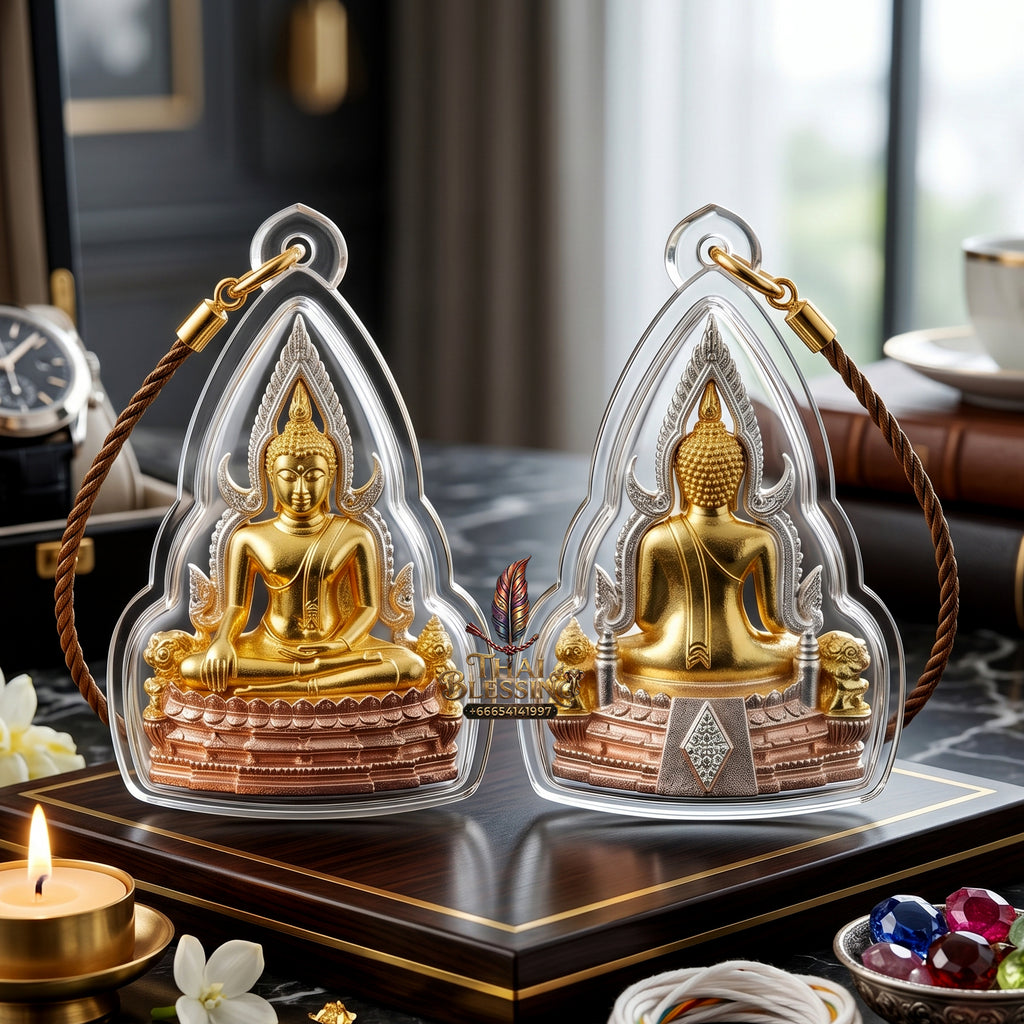 ✨👑🏆 Authentic Thai Amulet Sovereign Luminary Micro-Node - Tri-Tone 3K Plated Phra Phuttha Chinnarat, 2025 Grand Temple Heritage Release