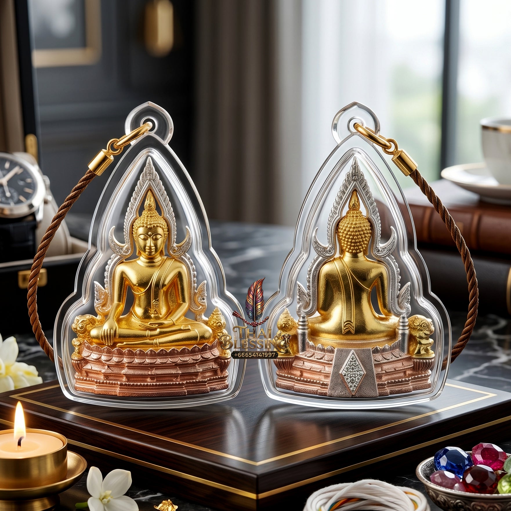 ✨👑🏆 Authentic Thai Amulet Sovereign Luminary Micro-Node - Tri-Tone 3K Plated Phra Phuttha Chinnarat, 2025 Grand Temple Heritage Release