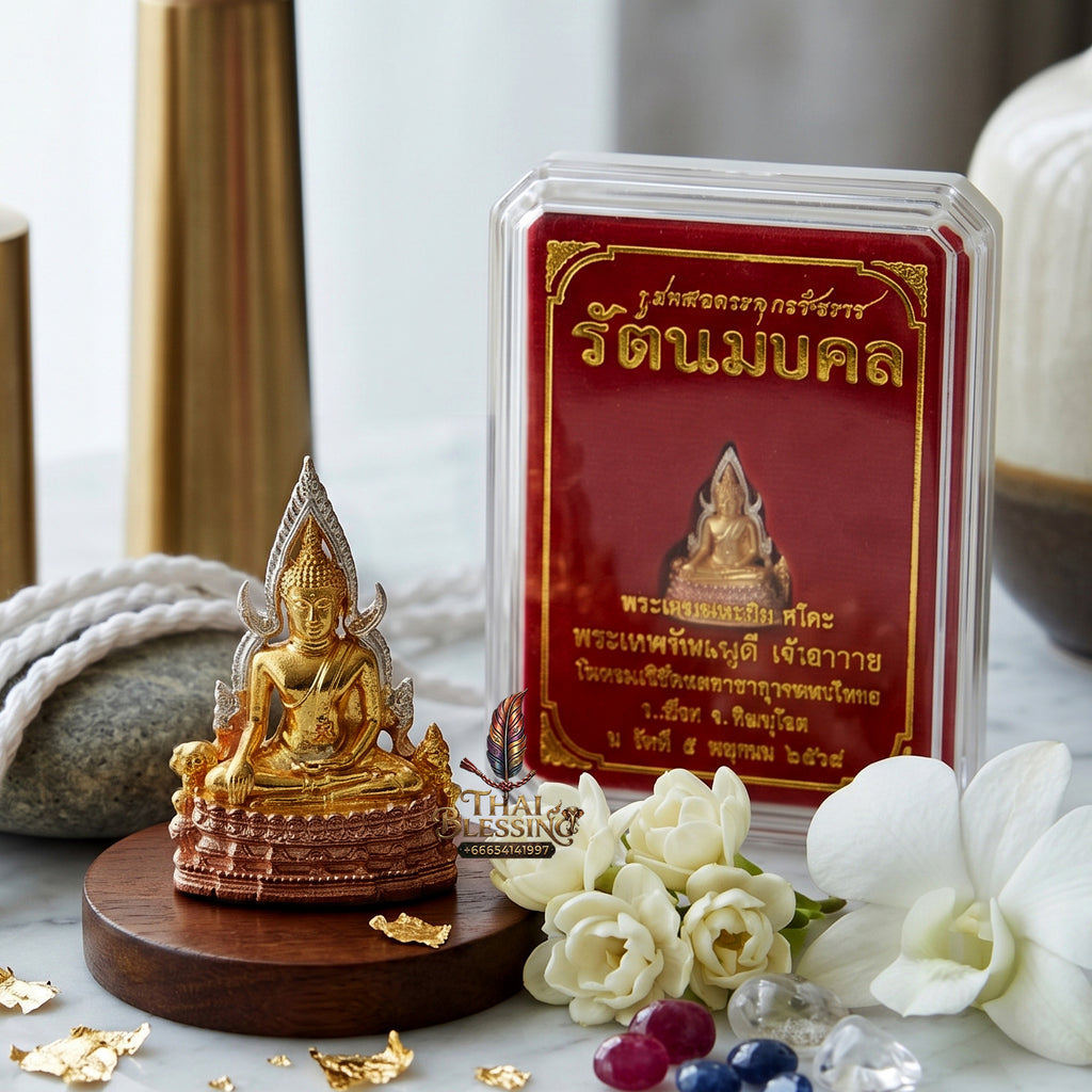 ✨👑🏆 Authentic Thai Amulet Sovereign Luminary Micro-Node - Tri-Tone 3K Plated Phra Phuttha Chinnarat, 2025 Grand Temple Heritage Release