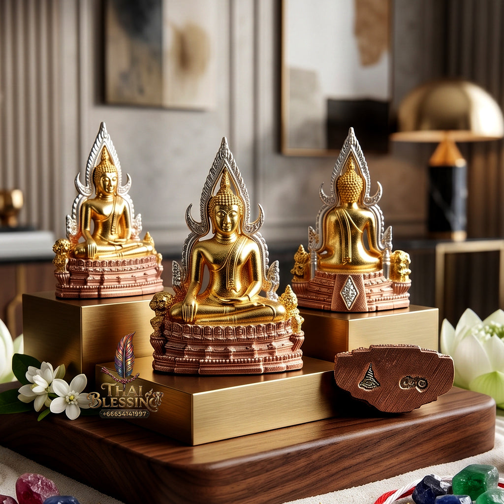 ✨👑🏆 Authentic Thai Amulet Sovereign Luminary Micro-Node - Tri-Tone 3K Plated Phra Phuttha Chinnarat, 2025 Grand Temple Heritage Release