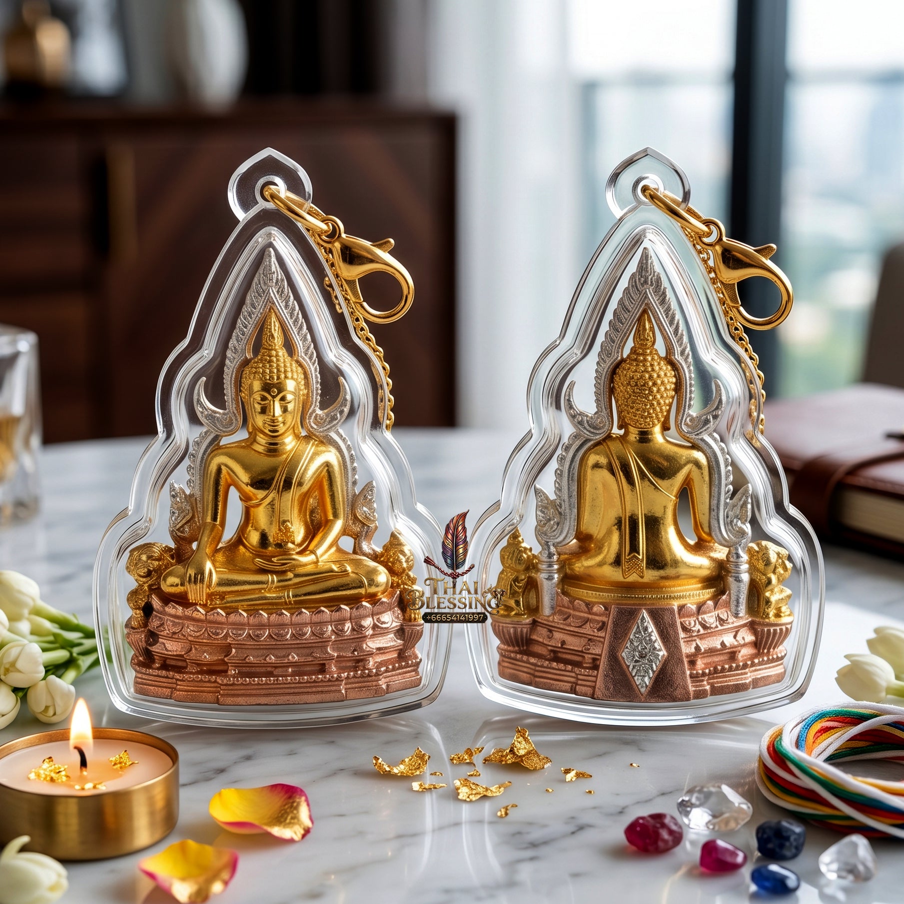 ✨👑🏆 Authentic Thai Amulet Sovereign Luminary Micro-Node - Tri-Tone 3K Plated Phra Phuttha Chinnarat, 2025 Grand Temple Heritage Release