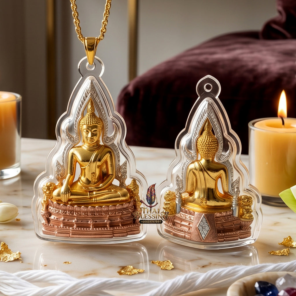 ✨👑🏆 Authentic Thai Amulet Sovereign Luminary Micro-Node - Tri-Tone 3K Plated Phra Phuttha Chinnarat, 2025 Grand Temple Heritage Release
