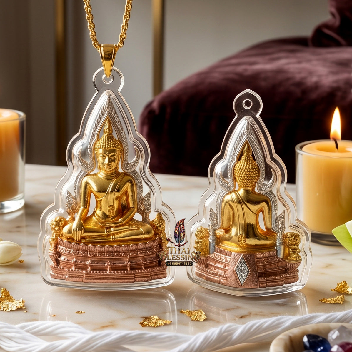 ✨👑🏆 Authentic Thai Amulet Sovereign Luminary Micro-Node - Tri-Tone 3K Plated Phra Phuttha Chinnarat, 2025 Grand Temple Heritage Release