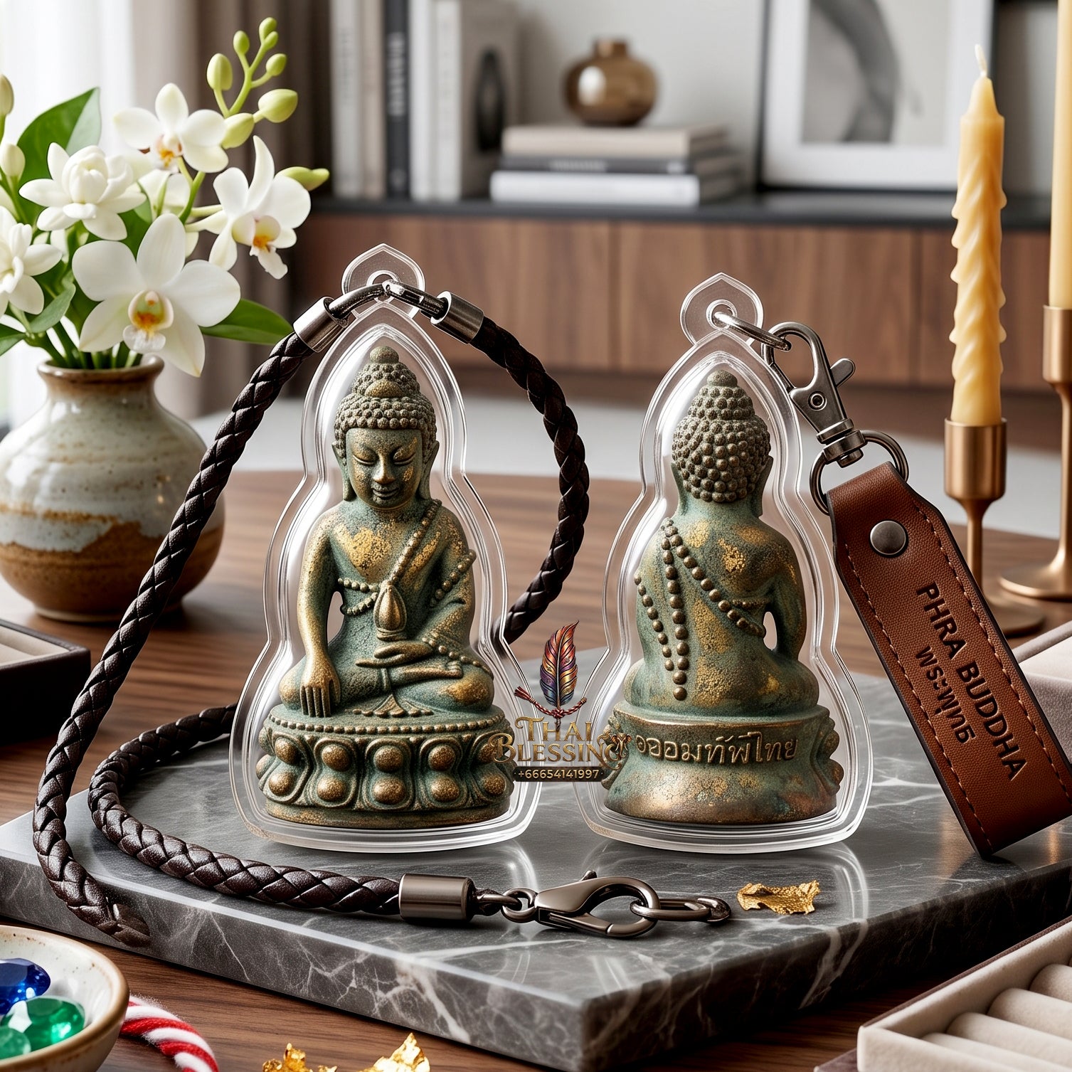 ✨🔔💰 Authentic Thai Amulet Sovereign Radiance Resonator - Luang Pu Chatchawan Nine-Precious-Metals Phra Kring, 2020 Udom Choke Asset Waterproof frame
