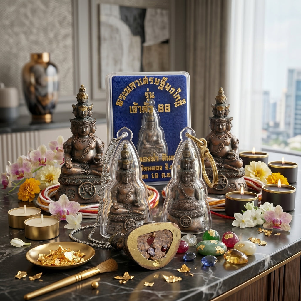 ✨👑💰 Authentic Thai Amulet Nine-Billionaire Sovereign Alignment Node - Luang Phor Thongdam Chanuan Kao Phra Navakoti, 2019 Wealth Asset