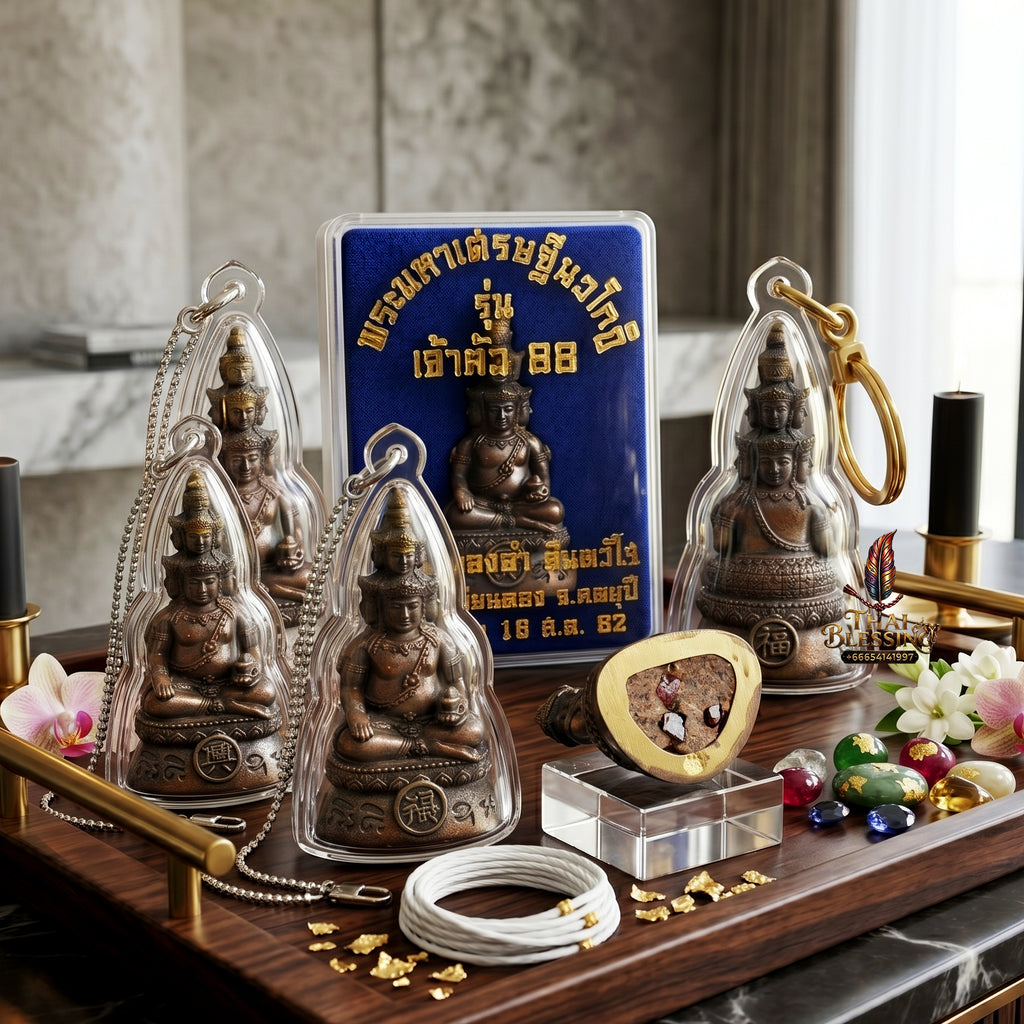✨👑💰 Authentic Thai Amulet Nine-Billionaire Sovereign Alignment Node - Luang Phor Thongdam Chanuan Kao Phra Navakoti, 2019 Wealth Asset