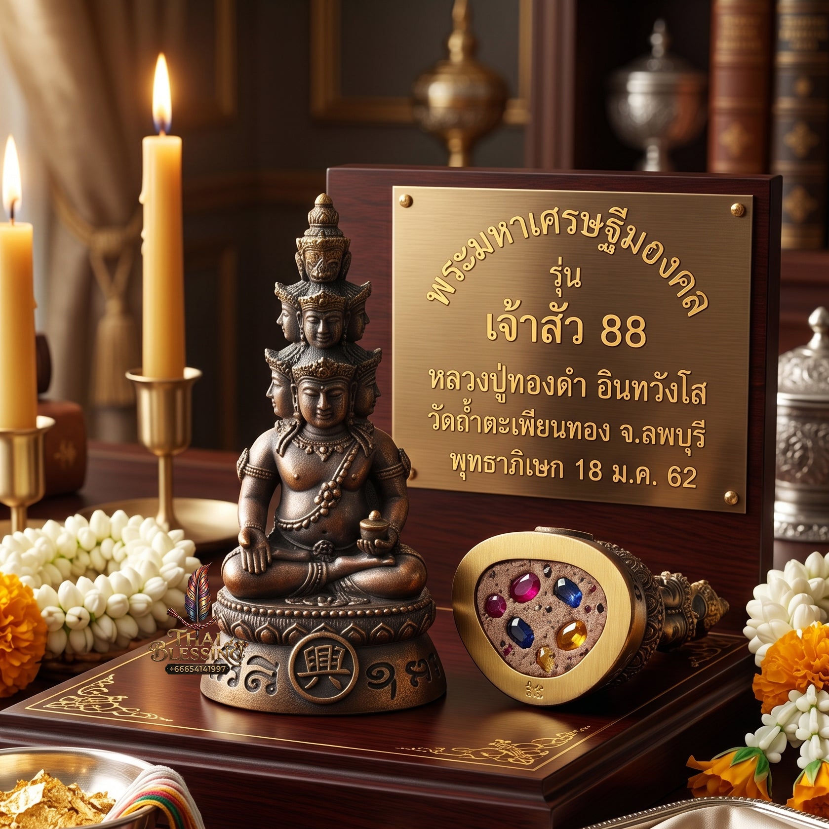 ✨👑💰 Authentic Thai Amulet Nine-Billionaire Sovereign Alignment Node - Luang Phor Thongdam Chanuan Kao Phra Navakoti, 2019 Wealth Asset