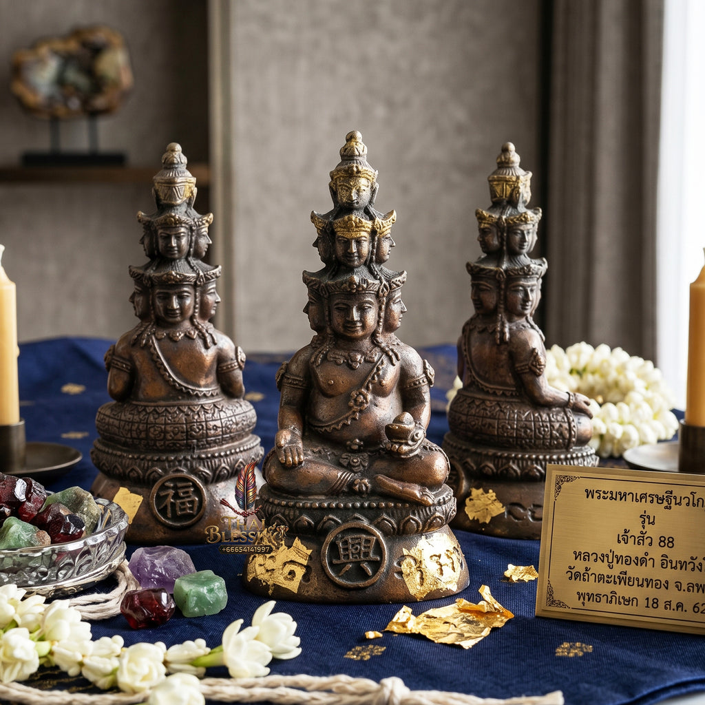 ✨👑💰 Authentic Thai Amulet Nine-Billionaire Sovereign Alignment Node - Luang Phor Thongdam Chanuan Kao Phra Navakoti, 2019 Wealth Asset