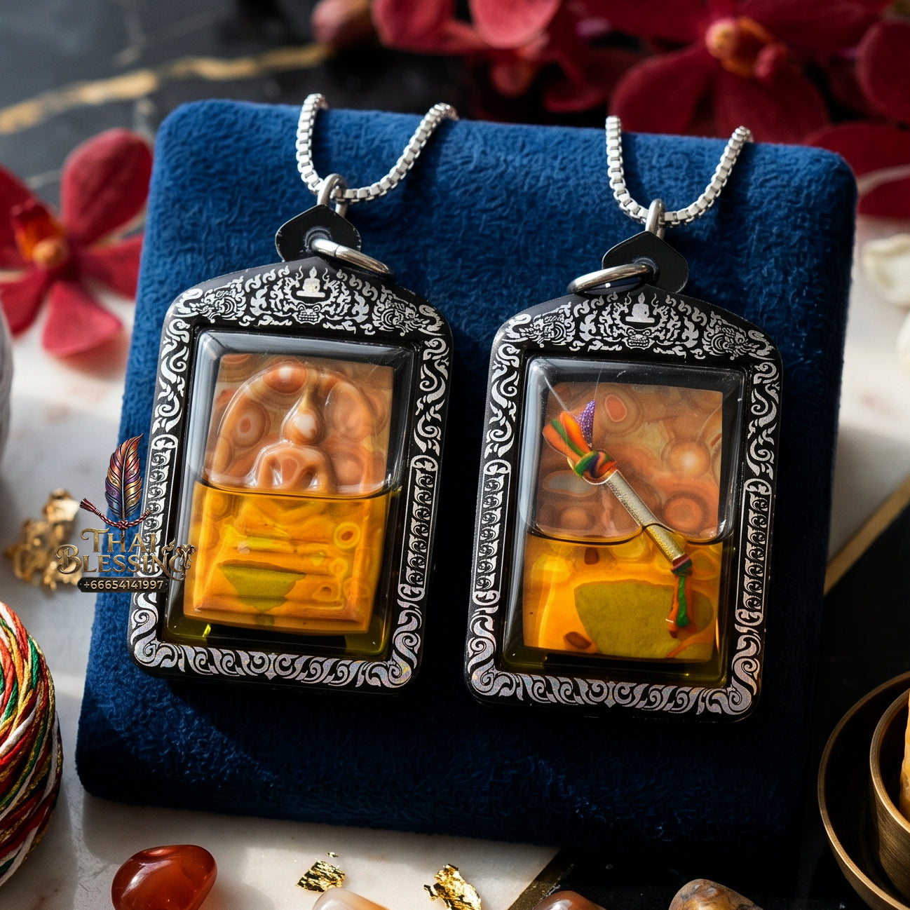 ✨👑💎 Authentic Thai Amulet Crystalline Relic Abundance Node - Ta Phoon Hand-Carved Hin Phra That Sam Roi Yod Somdet Oil, 2017 Legacy Batch