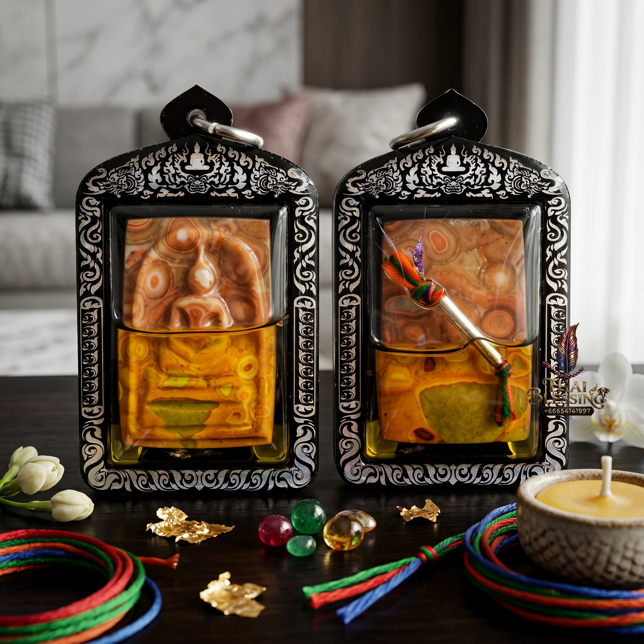 ✨👑💎 Authentic Thai Amulet Crystalline Relic Abundance Node - Ta Phoon Hand-Carved Hin Phra That Sam Roi Yod Somdet Oil, 2017 Legacy Batch