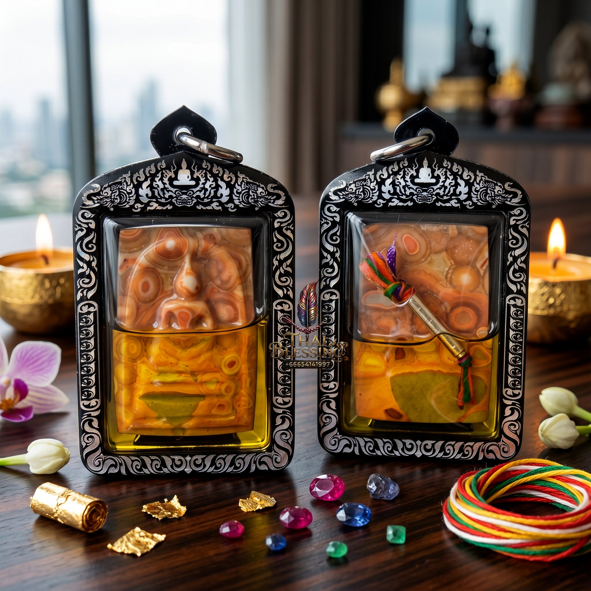 ✨👑💎 Authentic Thai Amulet Crystalline Relic Abundance Node - Ta Phoon Hand-Carved Hin Phra That Sam Roi Yod Somdet Oil, 2017 Legacy Batch