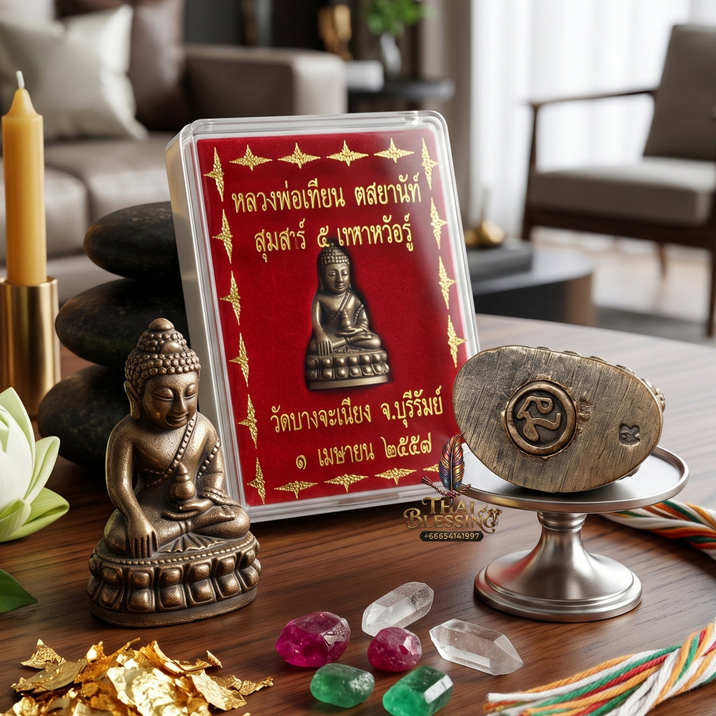 ✨👑💰 Authentic Thai Amulet Sovereign Victory Micro-Node - Luang Phor Mian Phra Chaiwat Puttho, 2014 Sao Ha Billionaire Series