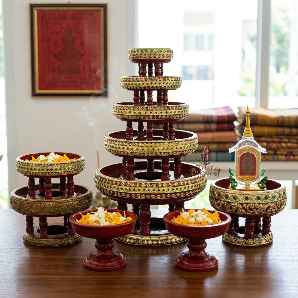 🔱 Handcrafted Traditional Thai Wooden Khantoke (The Lanna Elegance Series): Multi-Scale Diameter Spectrum (4" to 18") – Authentic Hand-Carved Mastery for Cultural Prestige, Sacred Presentations & High-End Food Aesthetics!