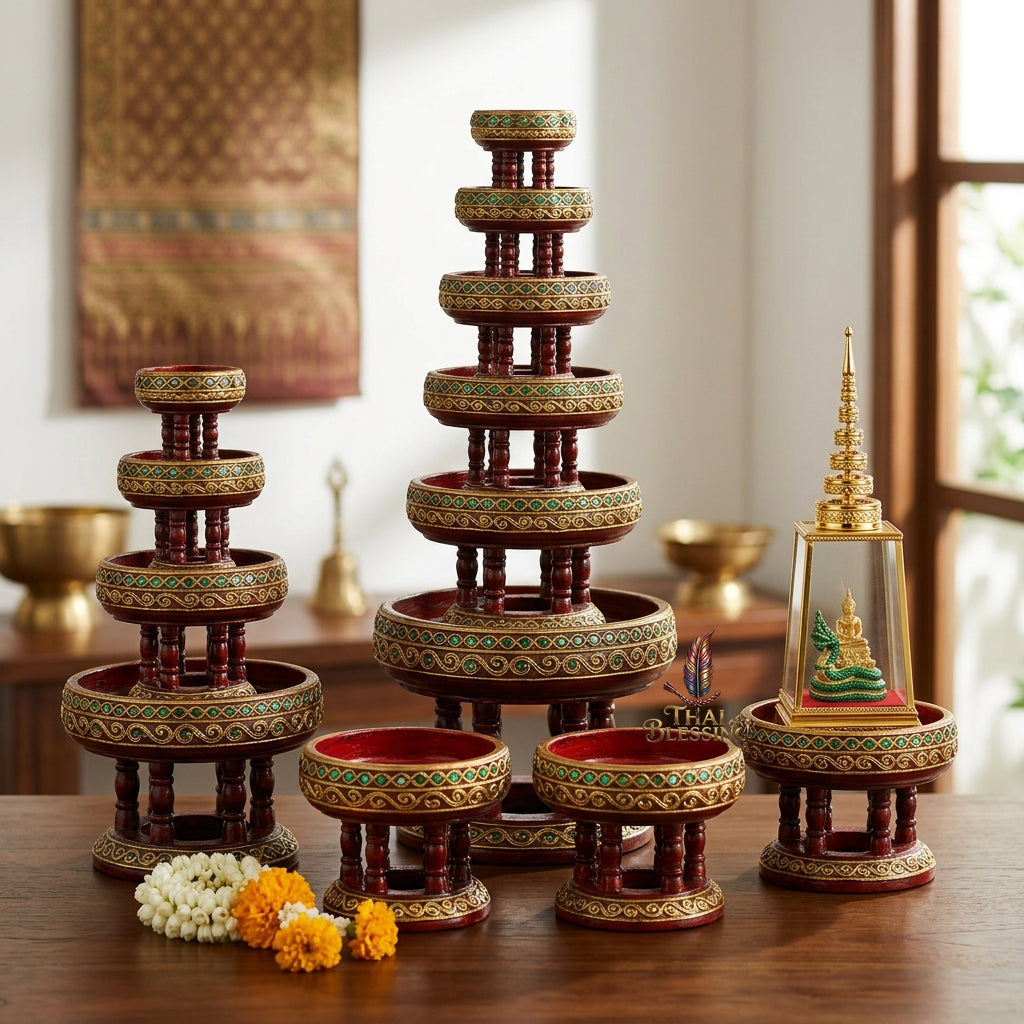 🔱 Handcrafted Traditional Thai Wooden Khantoke (The Lanna Elegance Series): Multi-Scale Diameter Spectrum (4" to 18") – Authentic Hand-Carved Mastery for Cultural Prestige, Sacred Presentations & High-End Food Aesthetics!