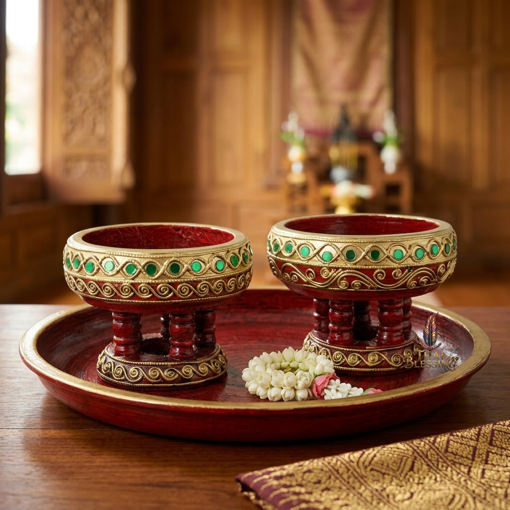 🔱 Handcrafted Traditional Thai Wooden Khantoke (The Lanna Elegance Series): Multi-Scale Diameter Spectrum (4" to 18") – Authentic Hand-Carved Mastery for Cultural Prestige, Sacred Presentations & High-End Food Aesthetics!