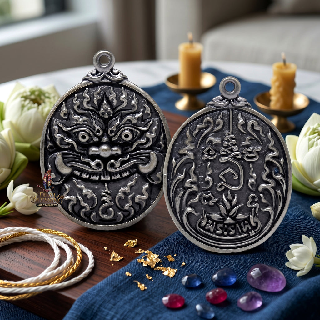 ✨👑🌑 Authentic Thai Amulet Phra Rahu Destiny Realignment Node - Luang Pu Rod Samrit Bronze Medal, 2019 Wealth & Governance Asset