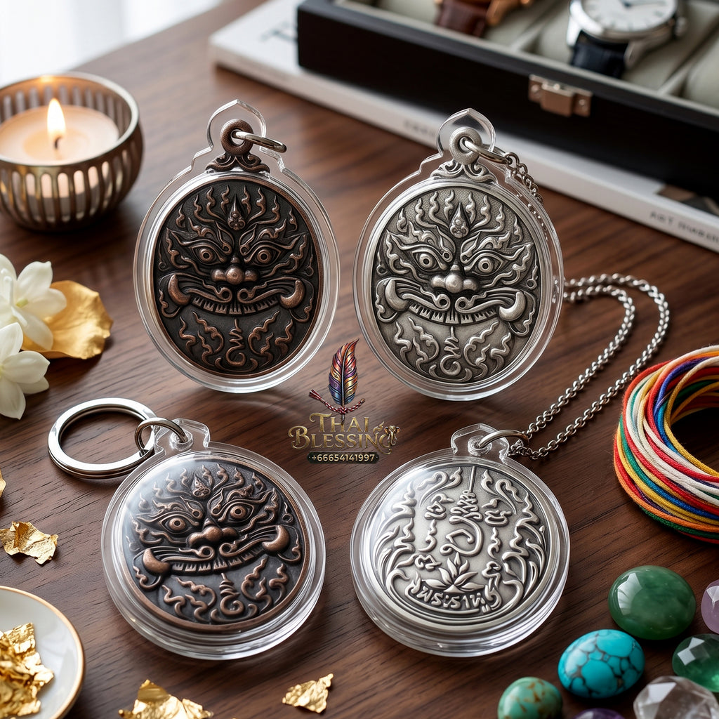 ✨👑🌑 Authentic Thai Amulet Phra Rahu Destiny Realignment Node - Luang Pu Rod Samrit Bronze Medal, 2019 Wealth & Governance Asset