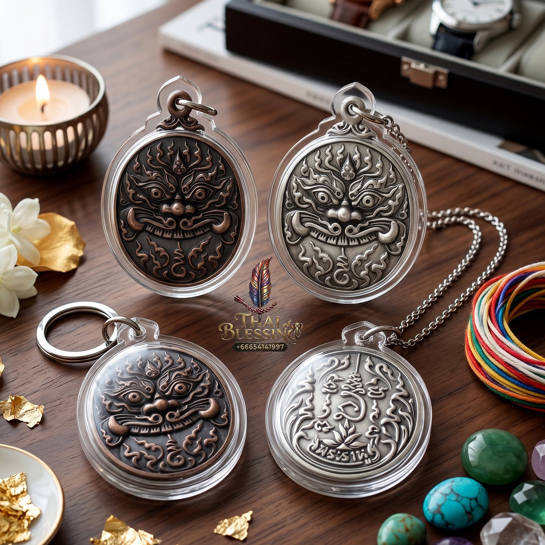 ✨👑🌑 Authentic Thai Amulet Phra Rahu Destiny Realignment Node - Luang Pu Rod Samrit Bronze Medal, 2019 Wealth & Governance Asset