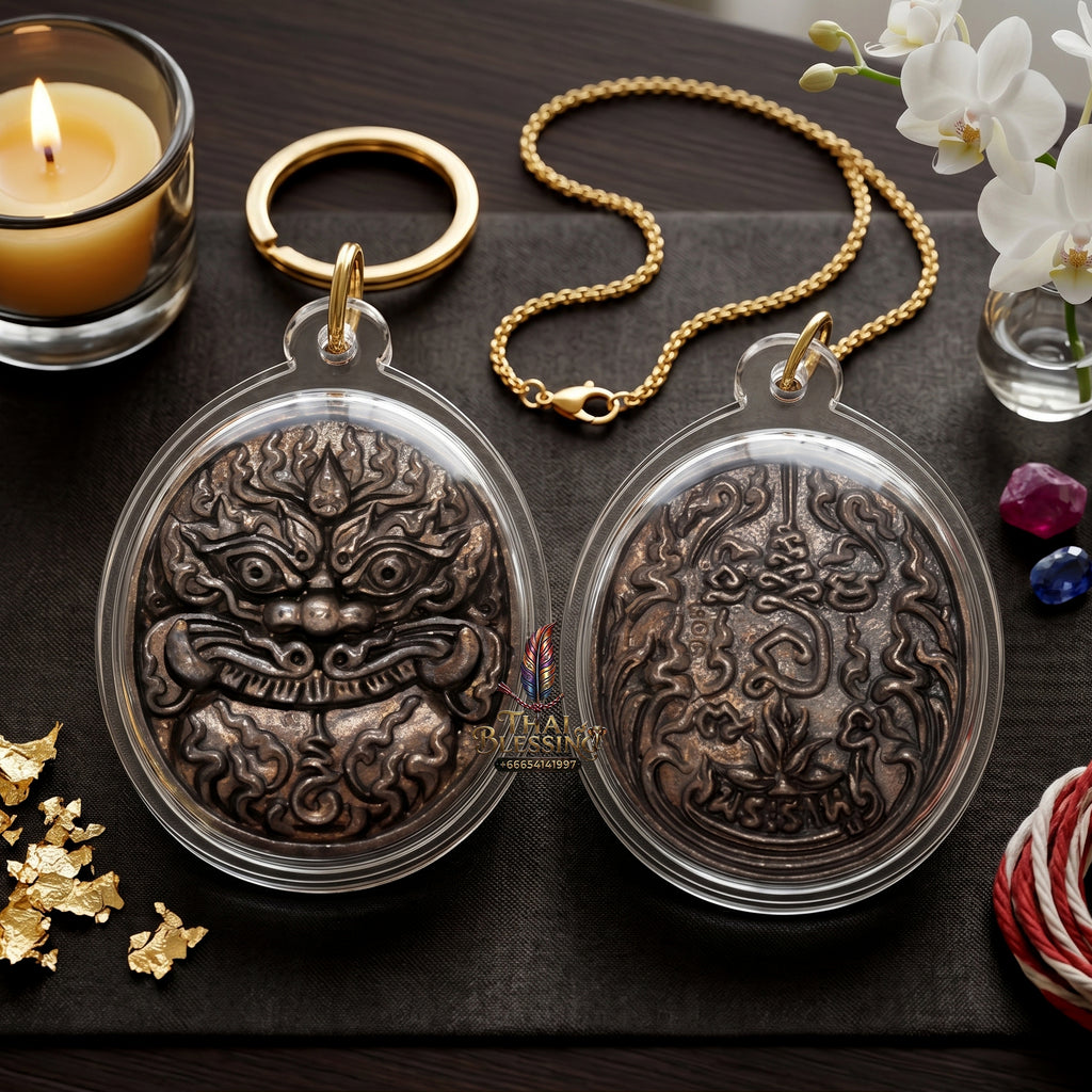 ✨👑🌑 Authentic Thai Amulet Phra Rahu Destiny Realignment Node - Luang Pu Rod Samrit Bronze Medal, 2019 Wealth & Governance Asset