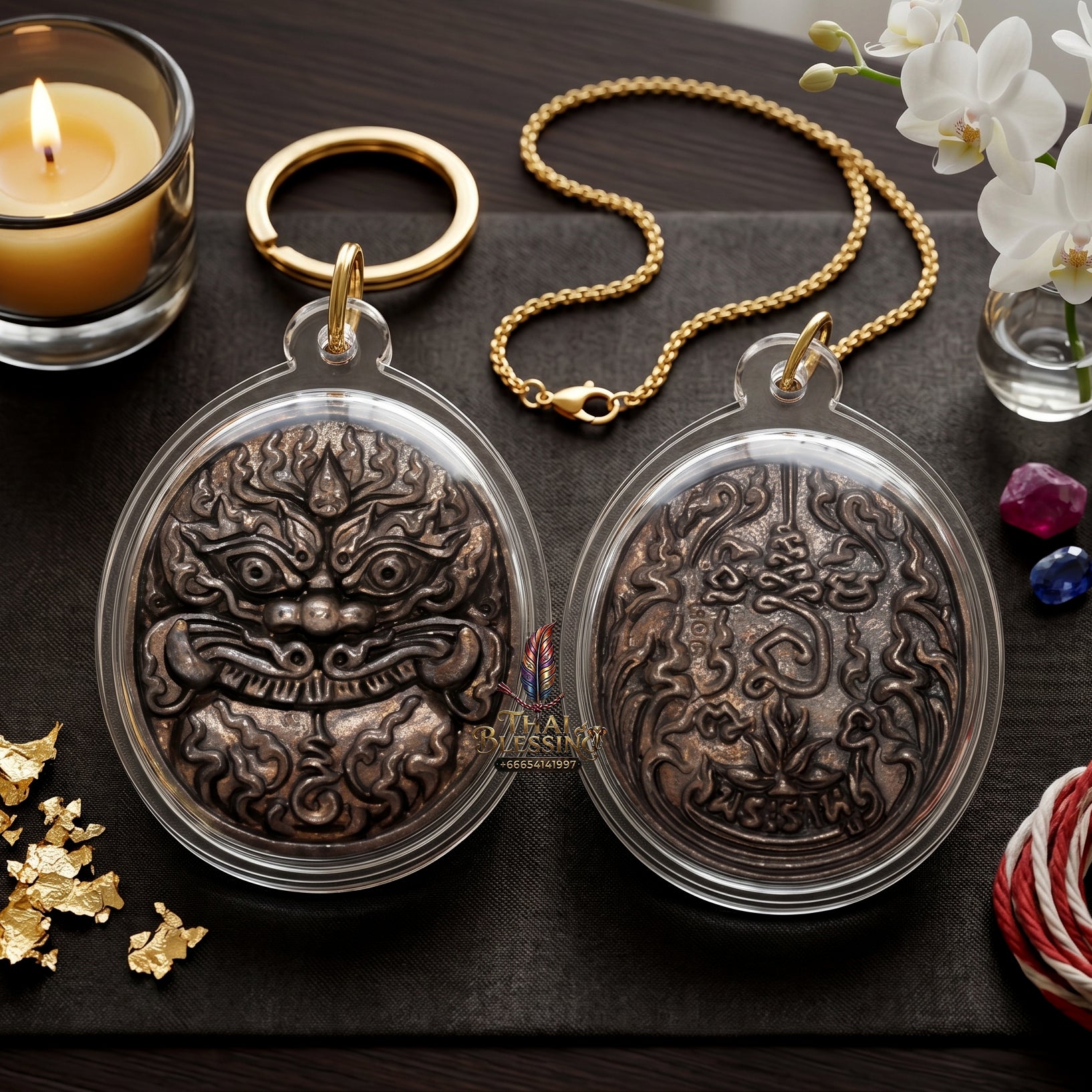 ✨👑🌑 Authentic Thai Amulet Phra Rahu Destiny Realignment Node - Luang Pu Rod Samrit Bronze Medal, 2019 Wealth & Governance Asset