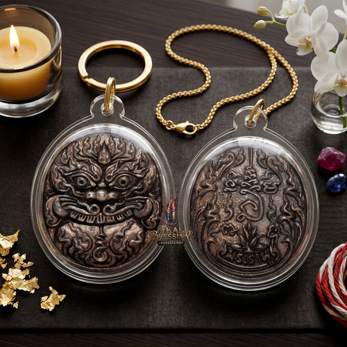 ✨👑🌑 Authentic Thai Amulet Phra Rahu Destiny Realignment Node - Luang Pu Rod Samrit Bronze Medal, 2019 Wealth & Governance Asset