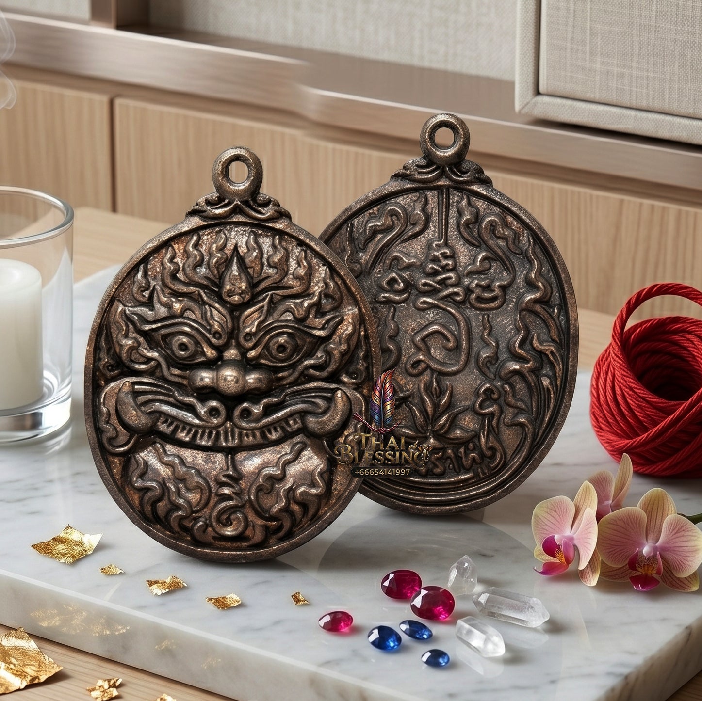✨👑🌑 Authentic Thai Amulet Phra Rahu Destiny Realignment Node - Luang Pu Rod Samrit Bronze Medal, 2019 Wealth & Governance Asset