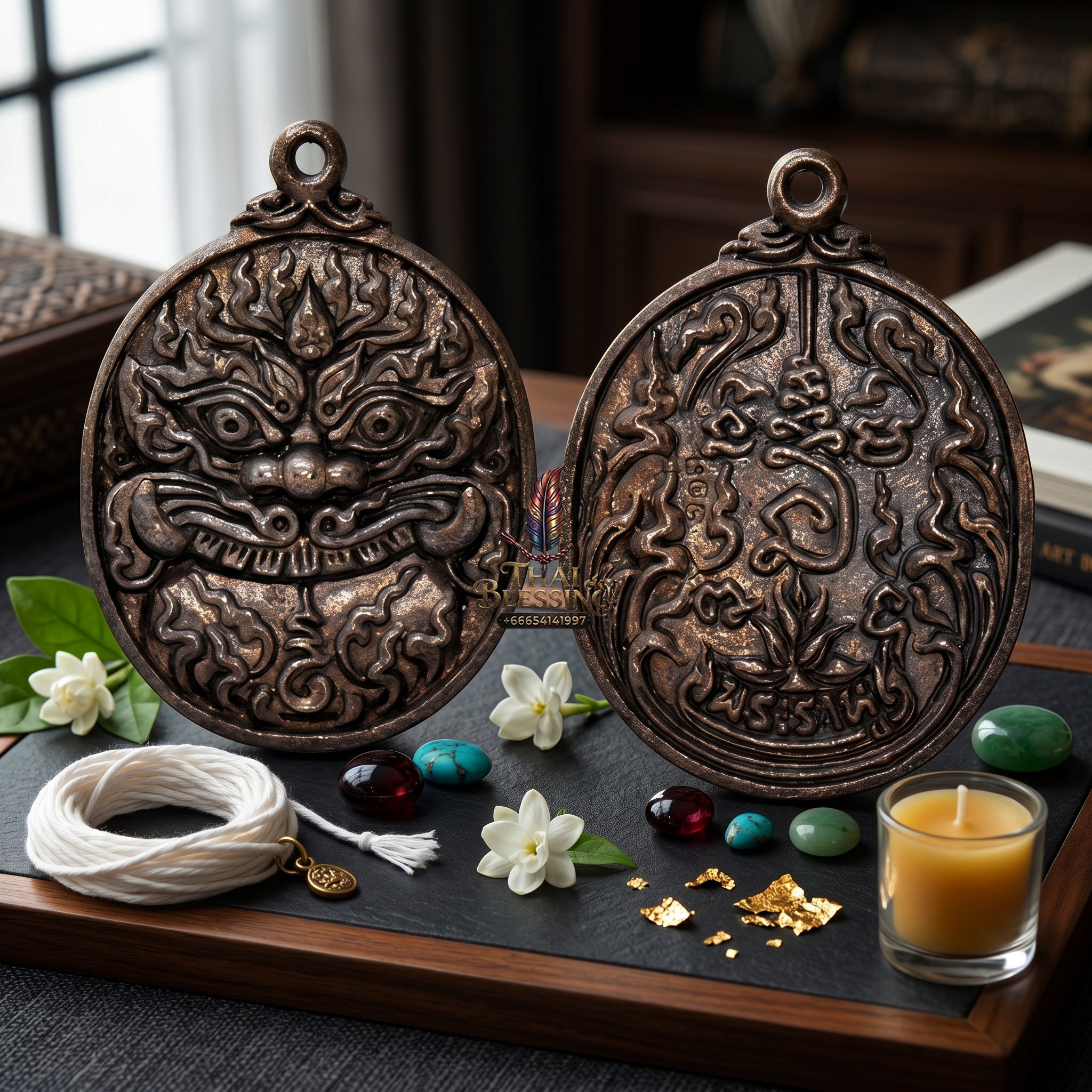 ✨👑🌑 Authentic Thai Amulet Phra Rahu Destiny Realignment Node - Luang Pu Rod Samrit Bronze Medal, 2019 Wealth & Governance Asset