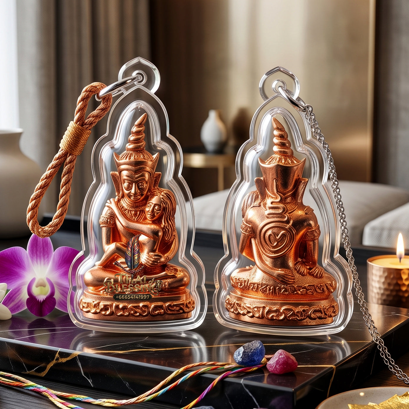 ✨👑💰 Authentic Thai Amulet Phya Ngan Sovereign Alignment Node - Luang Phor Prayoon Thong Daeng Copper, 2018 Wealth & Charisma Asset Waterproof frame