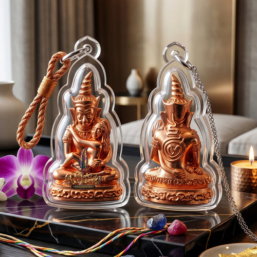 ✨👑💰 Authentic Thai Amulet Phya Ngan Sovereign Alignment Node - Luang Phor Prayoon Thong Daeng Copper, 2018 Wealth & Charisma Asset Waterproof frame