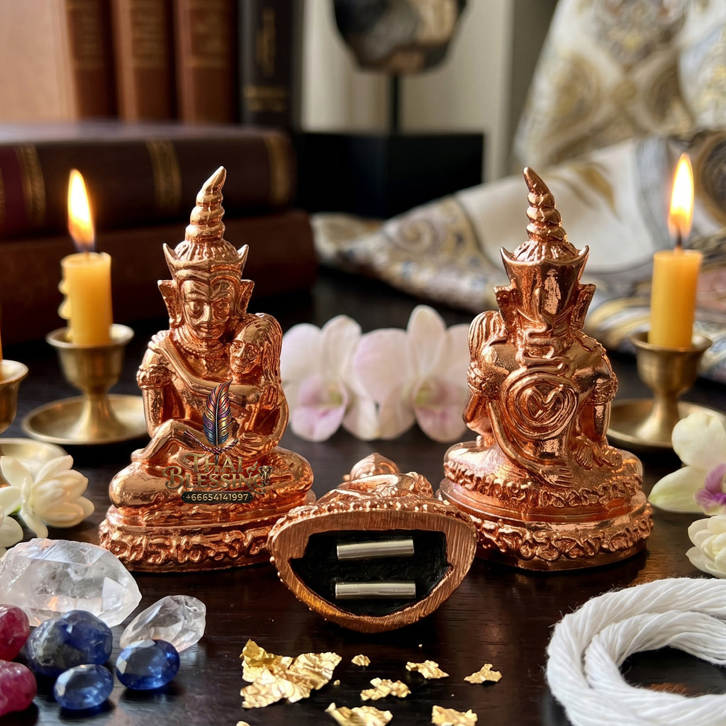 ✨👑💰 Authentic Thai Amulet Phya Ngan Sovereign Alignment Node - Luang Phor Prayoon Thong Daeng Copper, 2018 Wealth & Charisma Asset
