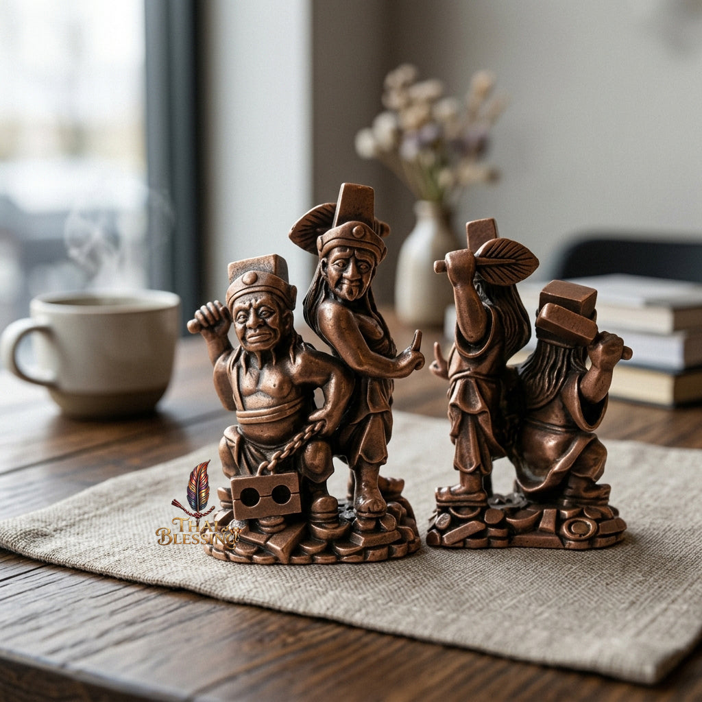 🔱 Tua Pek Yee Pek – 2 Gods of Wealth & Fortune – Red Satin Samlit "Divine Gift" Edition – Arjan Subin Nanathong (2566) – The Ultimate Engine for Windfall Luck, Financial Dominance, and Supreme Protection! Bronze satin red