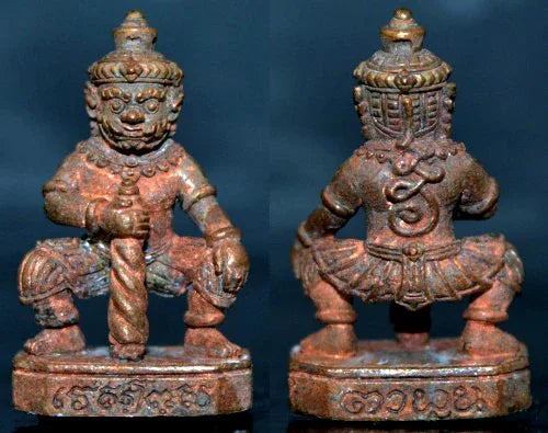✨ Ultimate Wealth & Spiritual Protection – Thao Wessuwan Bronze Amulet with Copper Sariga Takrud by Ta Poon 🌟