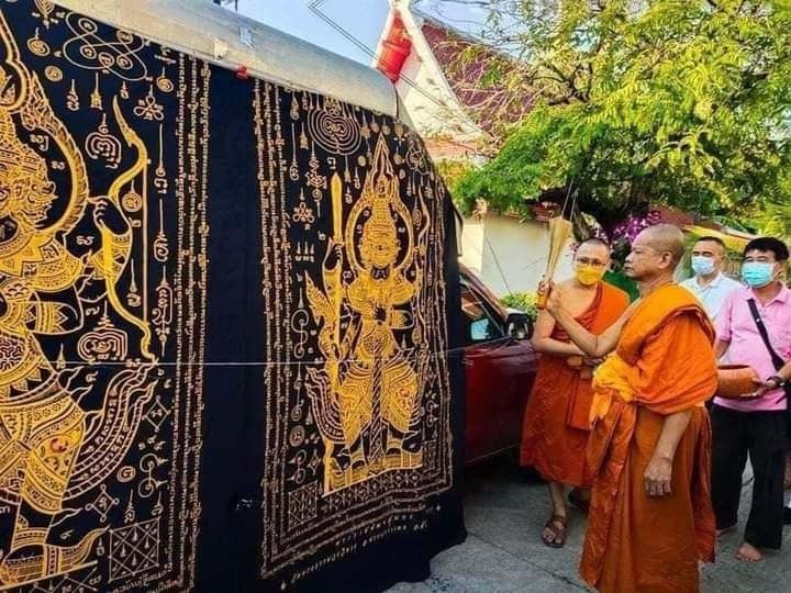 🪬Thao Wessuwan Magic Talisman Cloth – Large 60 × 100 in Guarding Banner by Chao Khun Moo Khiao Kaew & Luang Pho It, Wat Chulamani