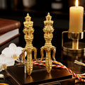 ✨🔱👑 Authentic Thai Amulet Tri-Scepter Node - Sovereign Authority Talisman (3.0x0.8 cm), Luang Phor Phet 2024 Pure Gold-Plated Asset Shield Standard Edition