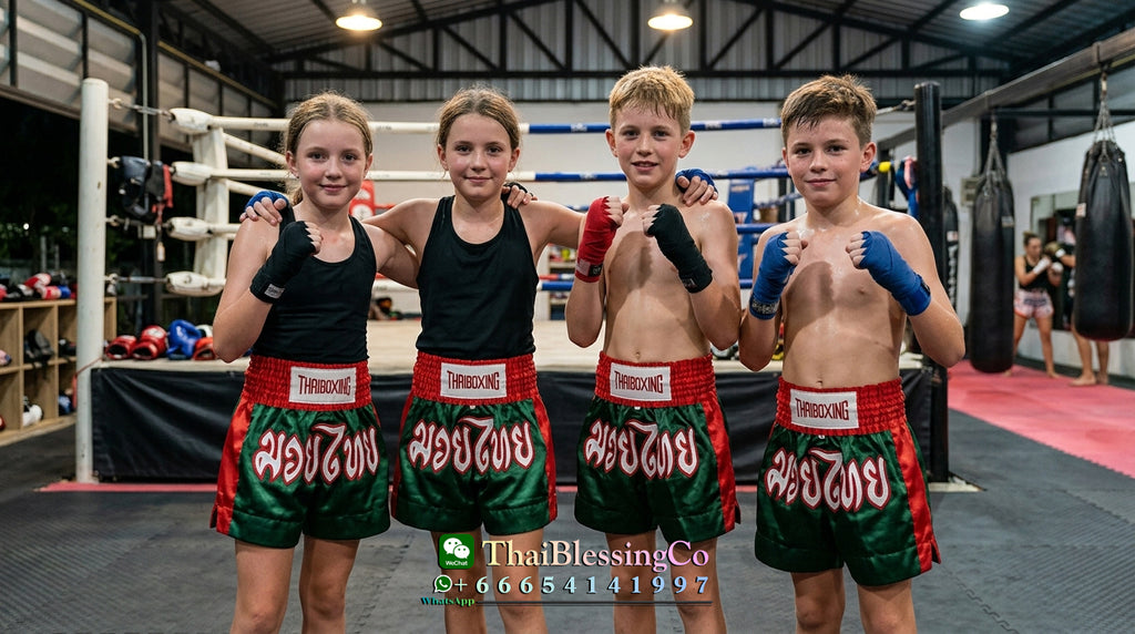 🥊The Apex Striker: Premium Side-Striped Muay Thai Shorts – Authentic Kanok Embroidered Satin Trunks, Quick-Dry Double-Layered Export Grade for Adults and Kids