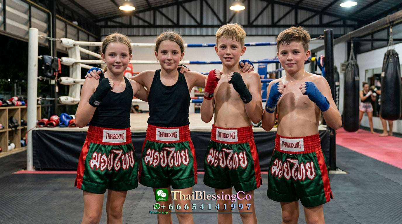 🥊The Apex Striker: Premium Side-Striped Muay Thai Shorts – Authentic Kanok Embroidered Satin Trunks, Quick-Dry Double-Layered Export Grade for Adults and Kids