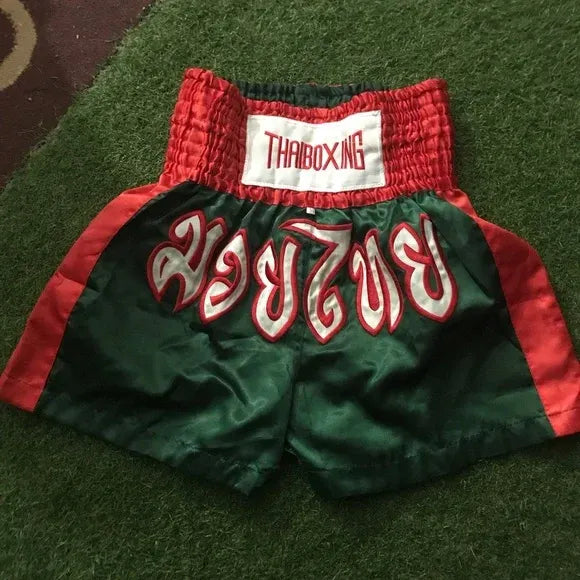 🥊The Apex Striker: Premium Side-Striped Muay Thai Shorts – Authentic Kanok Embroidered Satin Trunks, Quick-Dry Double-Layered Export Grade for Adults and Kids