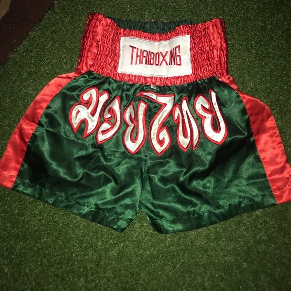 🥊The Apex Striker: Premium Side-Striped Muay Thai Shorts – Authentic Kanok Embroidered Satin Trunks, Quick-Dry Double-Layered Export Grade for Adults and Kids