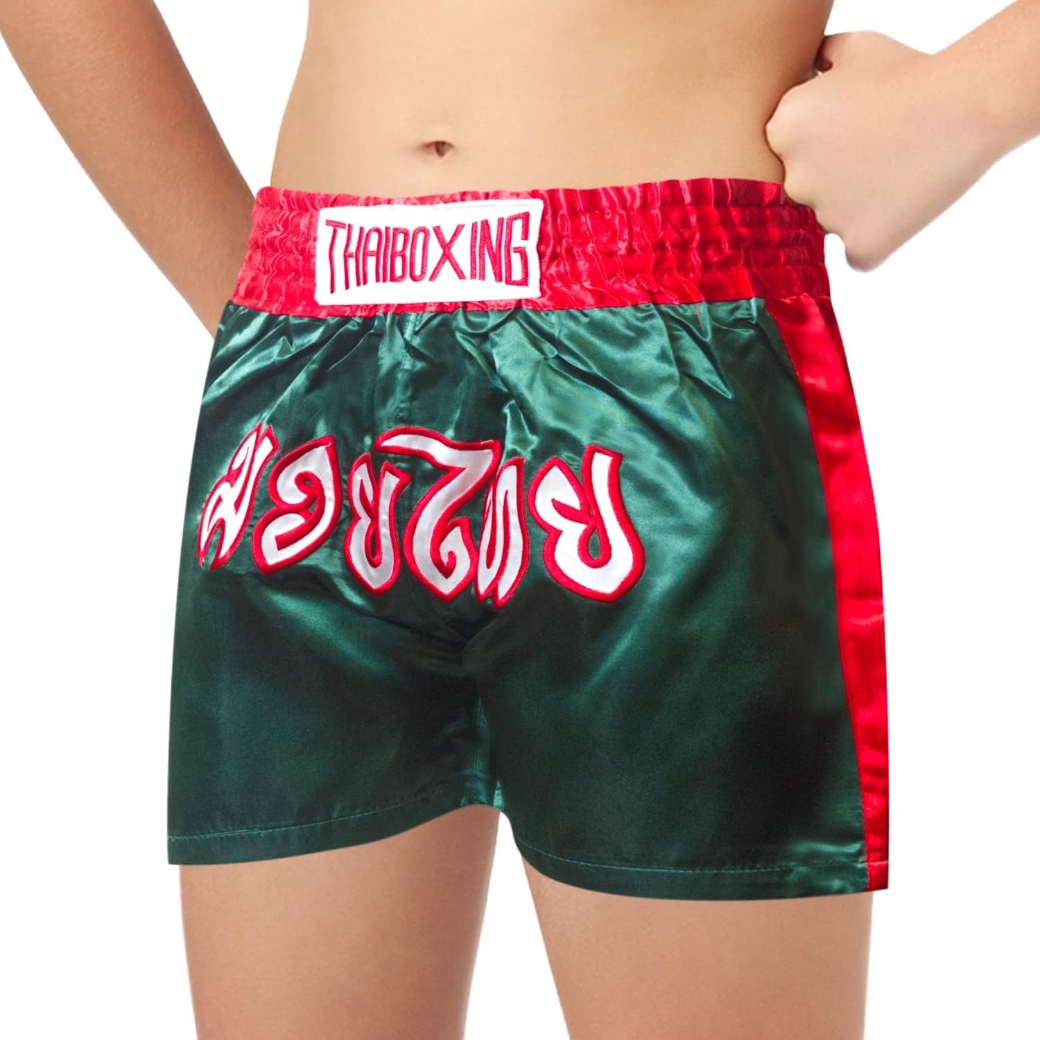 🥊The Apex Striker: Premium Side-Striped Muay Thai Shorts – Authentic Kanok Embroidered Satin Trunks, Quick-Dry Double-Layered Export Grade for Adults and Kids