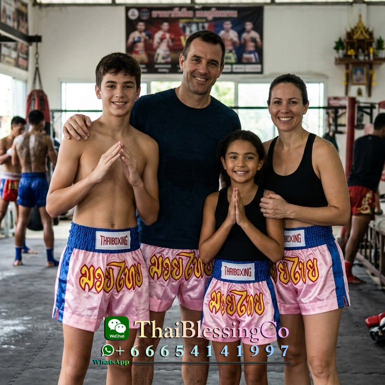 🥊The Apex Striker: Premium Side-Striped Muay Thai Shorts – Authentic Kanok Embroidered Satin Trunks, Quick-Dry Double-Layered Export Grade for Adults and Kids