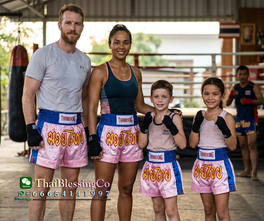 🥊The Apex Striker: Premium Side-Striped Muay Thai Shorts – Authentic Kanok Embroidered Satin Trunks, Quick-Dry Double-Layered Export Grade for Adults and Kids