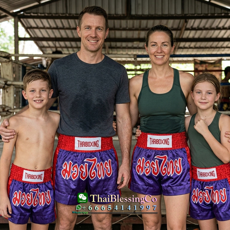 🥊The Apex Striker: Premium Side-Striped Muay Thai Shorts – Authentic Kanok Embroidered Satin Trunks, Quick-Dry Double-Layered Export Grade for Adults and Kids (Purple Muay Thai shorts)