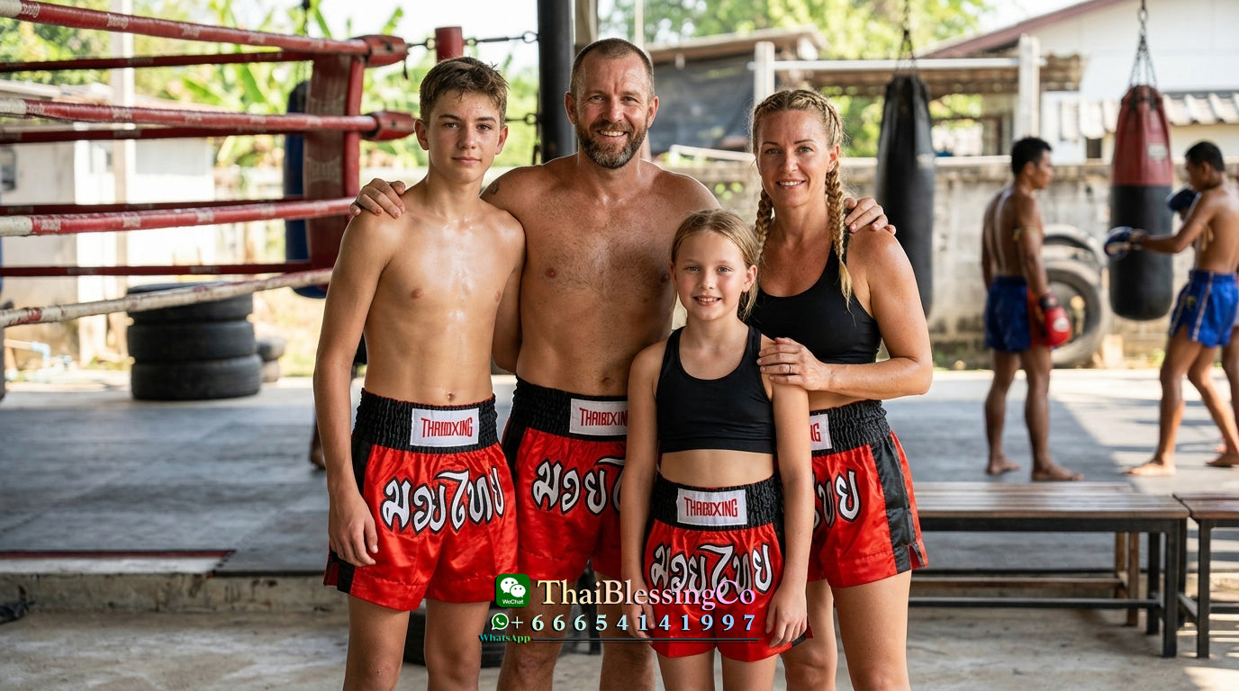 🥊The Apex Striker: Premium Side-Striped Muay Thai Shorts – Authentic Kanok Embroidered Satin Trunks, Quick-Dry Double-Layered Export Grade for Adults and Kids (Red Muay Thai shorts)